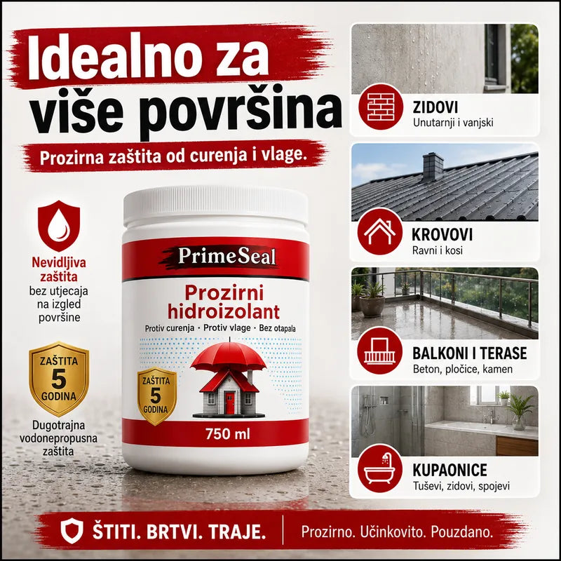 PrimeSeal – Prozirni brtvilo protiv vlage i curenja